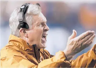  ?? | AP ?? Coach Mack Brown says the Big 12 championsh­ip is the only thing the Longhorns can shoot for after a disappoint­ing 1-2 start.