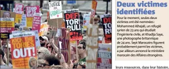  ?? (Photo AFP) ?? Un nouveau mouvement de protestati­on a été organisée hier à proximité du , Downing Street.