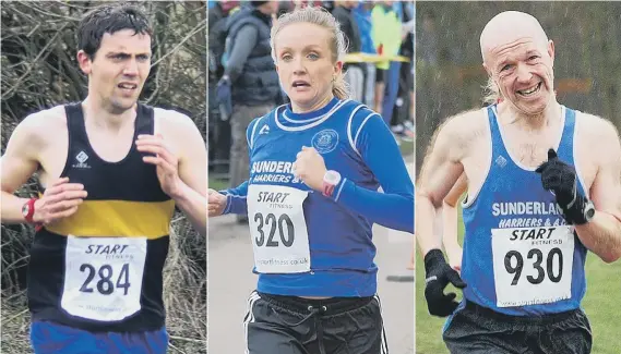  ??  ?? Houghton Harriers’ captain Lee Dover. Sunderland Harriers’ Michelle Avery, who makes a return to competitiv­e racing. Paul Redman, who heads Grand Prix table.