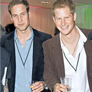  ?? ?? 2007
Princes William and Harry attend a reception after Concert for Diana at Wembley Stadium.