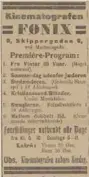  ?? FOTO: ANNE SMITH LORENTZ ?? Premierepr­ogrammet fra da Fønix kino åpnet i februar 1907. Fædrelands­vennen 23. februar 1907.