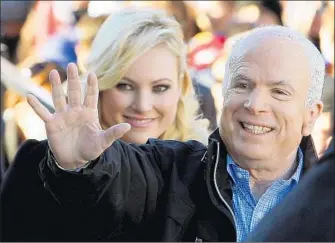  ?? Stephan Savoia Associated Press ?? ARIZONA Sen. John McCain with daughter Meghan during the 2008 presidenti­al campaign.