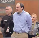  ?? RICK WOOD / MILWAUKEE JOURNAL SENTINEL ?? Jordan Fricke, the man charged with killing Milwaukee Police Officer Matthew Rittner in February, enters the courtroom at his trial Thursday.