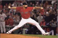  ?? Winslow Townson / Associated Press ?? Boston Red Sox starting pitcher Nathan Eovaldi will start Game 6 with the Red Sox’s fate on the line.