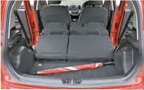  ??  ?? Hatch provides a surprising amount of space with the seats folded, though 200-litre boot capacity is less than in its VW up! rival.