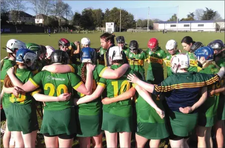  ??  ?? The Kerry team take last minute instructio­ns ahead of their Munster Junior Camogie Championsh­ip semi-final win over Limerick