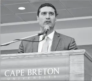  ??  ?? CAPE BRETON POST Nova Scotia Business Minister Geoff MacLellan is seen in this file photo. MacLellan says the newly renamed Develop Nova Scotia will come with a plan to expand high-speed internet in rural Nova Scotia.