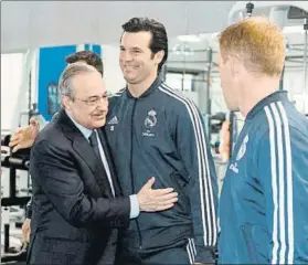  ?? FOTO: REAL MADRID ?? Florentino Pérez se reunió con Solari para hablar de la situación del equipo