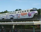  ??  ?? Disney often decorate the monorail to celebrate the release of new films