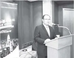  ??  ?? Zulkefli is seen giving his welcoming speech at the Korea Sales Mission.