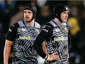  ??  ?? Ospreys backs Dan Evans and Sam Davies after defeat to Stade Francais.