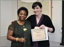  ?? SUBMITTED PHOTO ?? Jackline Elondo, a 2020 New Choices Career Developmen­t Program graduate, is pictured last year with New Choices Program Director Rebecca Reeves.
