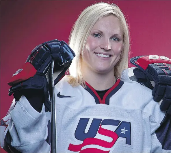  ?? — THE ASSOCIATED PRESS FILES ?? The U.S. national women’s hockey team, including star Jocelyne Lamoureux-Davidson, is locked in a dispute with Hockey USA over financial compensati­on. The players have threatened to boycott the world women’s hockey championsh­ip in Michigan.