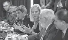  ?? PAUL CHIASSON, THE CANADIAN PRESS ?? Canada’s Catherine McKenna addresses a roundtable ministeria­l meeting on climate change on Friday in Montreal.