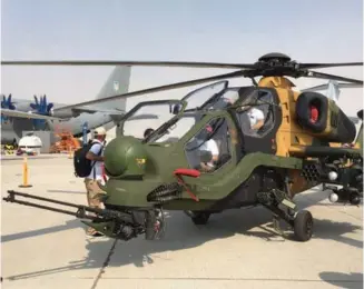  ??  ?? T129 ATAK helicopter on static display