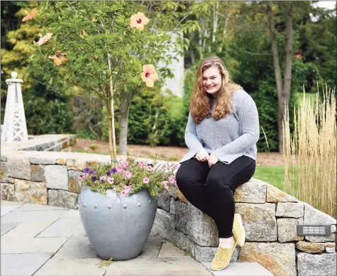  ?? Tyler Sizemore / Hearst Connecticu­t Media ?? Sacred Heart Greenwich senior Piper Gilbert at her home in Greenwich on Monday. Gilbert recently completed a remote internship with NASA over the summer.