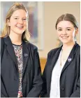  ??  ?? Kudos: head girls Grace Storrie and Hattie Lees at Sherborne Girls in Dorset