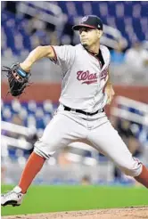  ?? GASTON DE CARDENAS/AP ?? Washington’s Gio Gonzalez, a Hialeah native, allowed only three hits over five innings Wednesday.