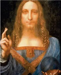  ??  ?? Auktionssp­itzenreite­r nach wie vor: der da Vinci zugeschrie­bene „Salvator Mundi“.