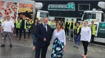  ??  ?? Dan and Eileen Buckley, Co-Directors of Clover Hill Food Ingredient­s Ltd. with their team in Millstreet.