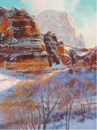  ??  ?? Arlene Braithwait­e, Clear Winter Light, Zion, pastel, 16 x 12”