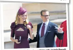  ?? Photo: Toby Melville/AP ?? wife Jacinda Barrett. actor Gabriel Macht arrives with his
Suits