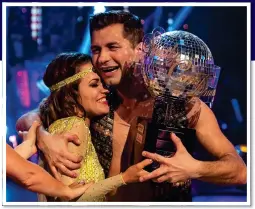  ??  ?? HIGHS AND LOWS: Lifting the Strictly glitterbal­l in 2014, and Lewis Burton, whom she allegedly attacked