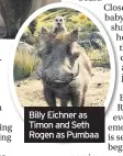 ??  ?? Billy Eichner as Timon and Seth Rogen as Pumbaa