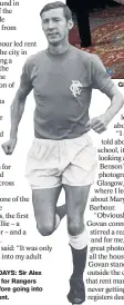  ??  ?? PLAYING DAYS: Sir Alex turned out for Rangers in 1968 before going into management.
GIFT: Sir Alex pledged the cash in front of Lord Provost Sadie Docherty and chairwoman of Remember Mary Barbour Associatio­n Maria Fyfe.