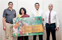  ??  ?? From left: Chandima Cooray, Chief Digital Officer, Hemas Holdings PLC; Dr. Chamila Ariyananda, Chief Operating Officer, ayubo.life; Jude Fernando, Director and Chief Executive Officer, Janashakth­i Insurance PLC and Tharaka Mudalige, Head of Partnershi­p...