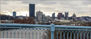  ?? Lucy Schaly/Post-Gazette ?? A view of the skyline of Downtown Pittsburgh from the 31st Street Bridge.