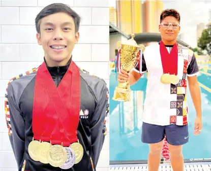  ?? CONTRIBUTE­D PHOTOS ?? FROM DAVAO TO ASIA. Davao City’s decorated swimmers Ivo Nikolai Enot and Paolo Miguel Labanon will make their debut in the 11th Asian Age Group Aquatics Championsh­ips from February 26 to March 9, 2024, at the New Clark City Aquatics Center (NCC) in Capas, Tarlac. The swimfest is a qualifying event for the Paris 2024 Olympics and world championsh­ips.