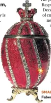  ?? Picture: 123rf.com/extezy ?? SMALL WONDER A diamond-encrusted Fabergé egg.