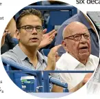  ?? ?? Rupert Murdoch and his son and heir Lachlan at the 2018 US Open tennis tournament in New York.