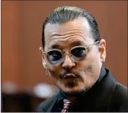 ?? AP ?? Actor Johnny Depp arrives in the courtroom at the Fairfax