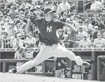  ?? TOMMY GILLIGAN, USA TODAY SPORTS ?? Yankees pitcher Masahiro Tanaka had his longest outing of the spring Sunday, pitching 4 1⁄3 innings against the Braves. He gave up one run on three hits, struck out six and walked two.