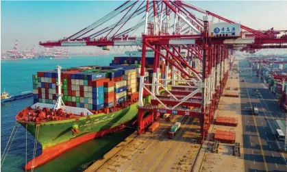  ?? Photograph: AFP/Getty Images ?? A cargo ship in Qingdao, China. The country could intensify its retaliatio­n against US trade restrictio­ns.