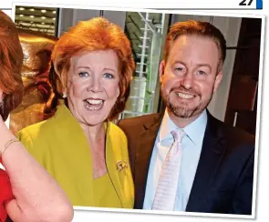  ??  ?? NO ONE QUITE LIKE HER: Cilla, left, in a TV publicity shot. Above: With her eldest son Robert at a lunch in 2014