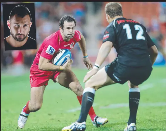  ?? DEPENDABLE OPTION: Jono Lance during his previous stint with the Reds at Suncorp Stadium ( main) and Quade Cooper ( inset). Main picture: DARREN ENGLAND ??