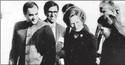  ?? HT FILE PHOTO ?? ▪ Margaret Thatcher with Rajiv and Sonia Gandhi