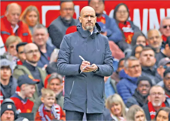  ?? ?? Under fire: Erik ten Hag had to put up with boos during draw with Burnley