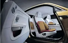 ?? ?? THE cabin is very much a bespoke creation that depends on the customer’s wishes, and Rolls Royce says the trim and specificat­ion possibilit­ies are near endless.