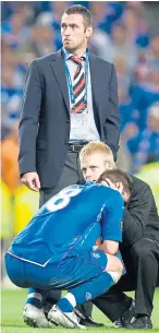  ??  ?? Allan Mcgregor and Steven Naismith console Barry Ferguson after the 2008 UEFA Cup Final