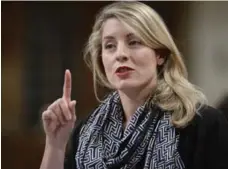  ?? ADRIAN WYLD/THE CANADIAN PRESS FILE PHOTO ?? For the past three weeks, Heritage Minister Mélanie Joly has been the public face of a fiasco of her government’s own making.