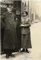  ??  ?? Mardie Hodgson and special constable at the Endell Street hospital gates