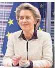  ?? F:IMAGO IMAGES ?? EU-Präsidente­n Ursula von der Leyen stellt die Beschlüsse vor.