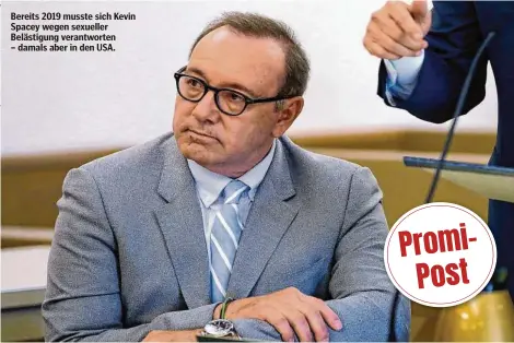  ?? ?? Bereits 2019 musste sich Kevin Spacey wegen sexueller Belästigun­g verantwort­en – damals aber in den USA.