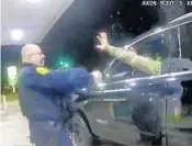  ?? WINDSOR POLICE 2020 ?? In this video image, a Virginia police officer uses pepper spray on U.S. Army 2nd Lt. Caron Nazario.