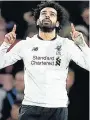  ??  ?? IT POINTS TO GLORY Salah targets the big prize