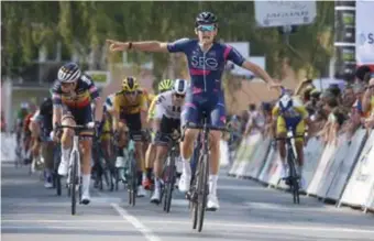  ?? FOTO PHOTO NEWS ?? Jordi Meeus won in de Czech Cycling Tour twee etappes. Wordt hij volgend jaar ploegmaat van Peter Sagan en Pascal Ackermann, die dinsdag ook de tweede rit in Tirreno-Adriatico won?